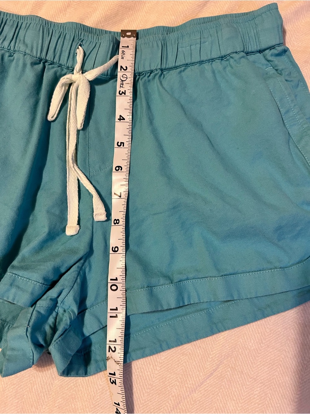 ROXY Juniors M Y2K Aqua Blue Beach Surf Shorts Elastic Waist Drawstring Summer - Picture 8 of 8